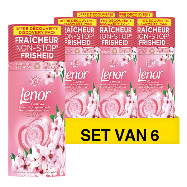 Lenor Aanbieding: Lenor Geurbooster Geurparels Kersenbloesem 140 gram (6 flessen - 66 wasbeurten)  SLE00393 - 1